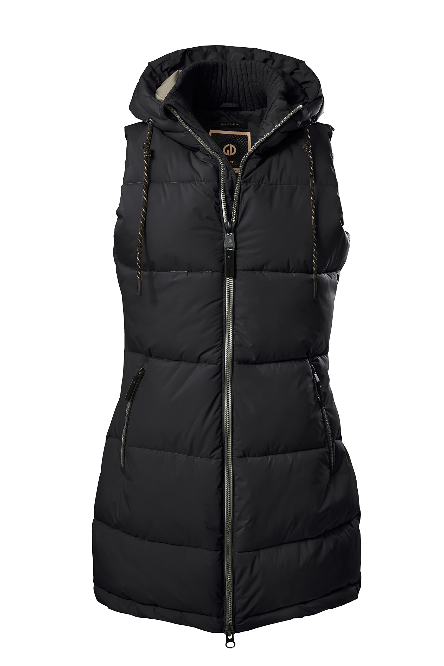 G.I.G.A. DX Women's GW 30 WMN QLTD VST Quilted/Functional Vest in Down Look with Hood, Black, 36, black