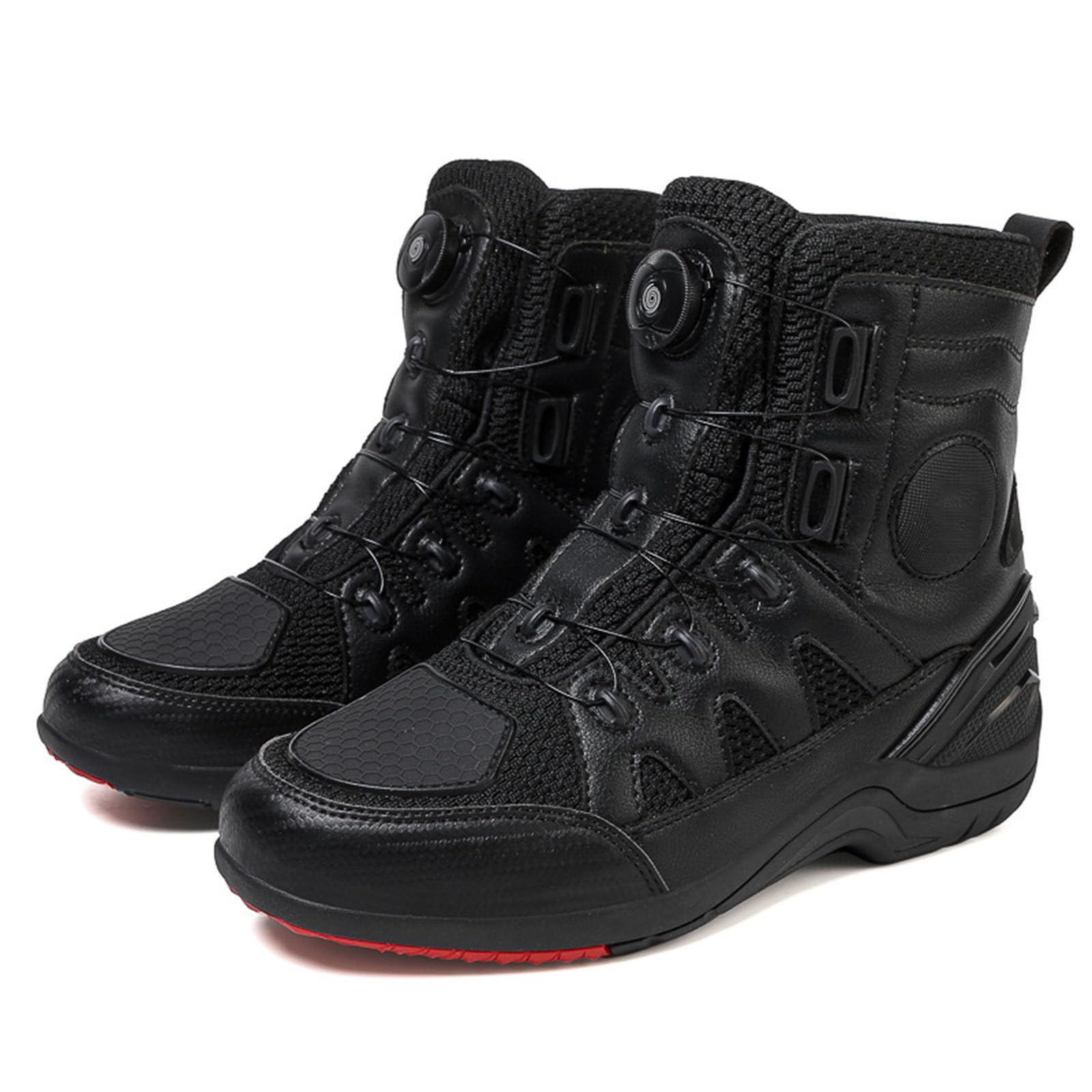 Bottes De Motocross pour Hommes Et Femmes, Bottes De Motard Antidérapantes, Chaussures De Moto en Cuir Imperméables pour La Conduite en Ville A-43EU