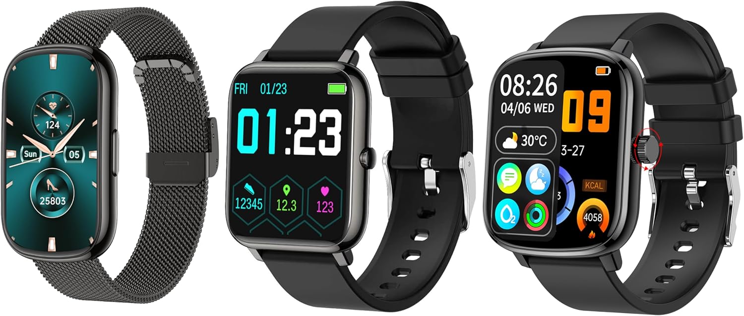 KALINCO 3 Pack Smart Watch and Fitness Tracker Bundle P76