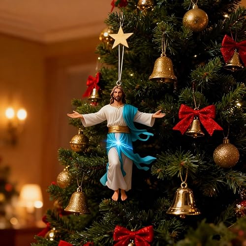 Miniatura 2 de Decoración navideña 2D retro para colgar en el auto, adorno de espejo plano acrílico, regalo de fe para cristianos, accesorios religiosos de Navidad