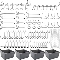 Vista 10 de Surtido de ganchos para tablero de clavijas, para organizar varias herramientas, con cubos de tablero perforado, 165 unidades, 80 de las cuales son
