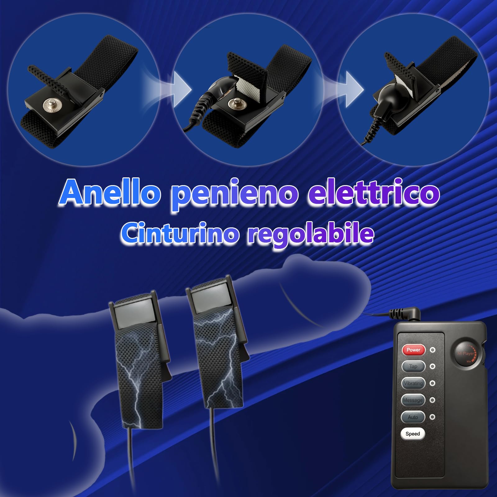 Elettrostimolazione Plug Anale Anello per Pene con Shock Elettrico Dilatatore Anale Massaggiatore Prostata per Uomini Stimolatore G-Spot Donna Butt Plug Silicone Sessuali per Coppie BDSMS Toys