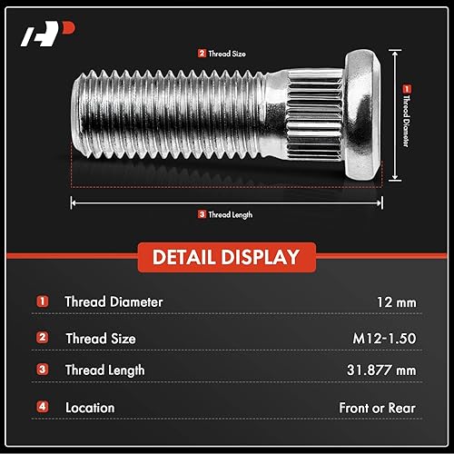 Miniatura 2 de A-Premium 5 pernos de rueda M12-1.5 compatibles con Toyota Camry, RAV4, Corolla, Prius, Highlander, Sienna, Avalon y Chevrolet Prizm, Nova y Lexus