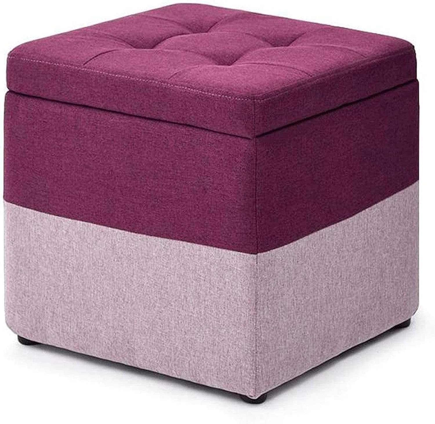 Tabouret de rangement violet 40x40 cm pour salon et coiffeuse