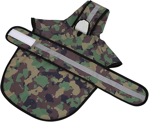 Miniatura 8 de HDE Dog Raincoat Jacket Reflective Adjustable Hooded Pet Poncho Rain Coat with Leash Hole for Small to X-Large Dogs Camo - S