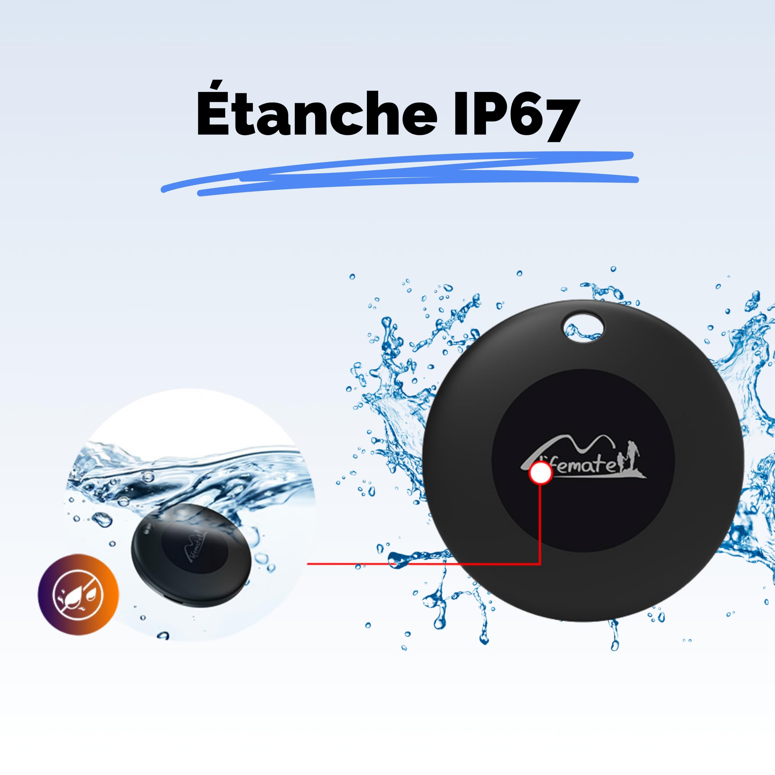 Lifemate Life Tag 6-Pack – Traceur Bluetooth Compatible Apple iOS “Localiser”, Traceur GPS Étanche IP67, Longue Autonomie, Alternative Apple Airtag for Children, pour Clés, Sacs, Valises