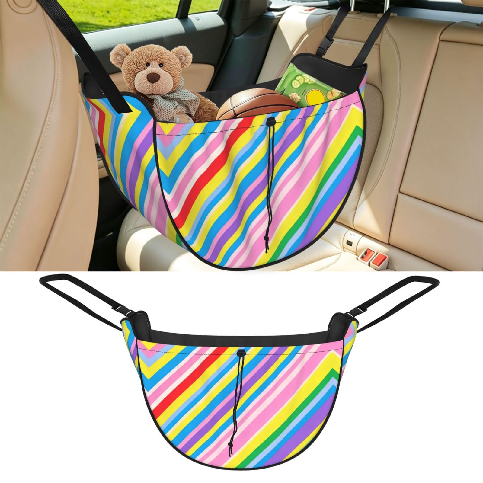 Cntdbu Black Color Diagonal Car Seat Organizer-Backseat Storage Bag For Travel
