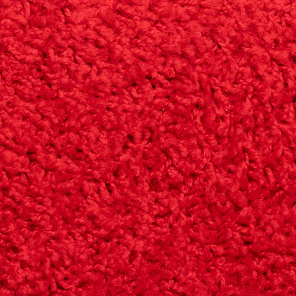 Lot de 10 tapis d'escalier - Rouge semi-circulaire - 56 x 17 x 3 cm - Antidérapant - Autocollant - Lavable - Avec protection contre les marches et les rayures - Pour escaliers en bois, pierre