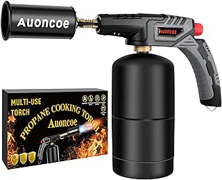 Kitchen Cooking Torch Gun, Propane Torch Head, Butane Torch Lighter, Blowtorch, Flamethrower, Tools for Kitchen Cooking and Starting Charcoal or Outdoor Lighting Grills (Propane Tank Not Included)