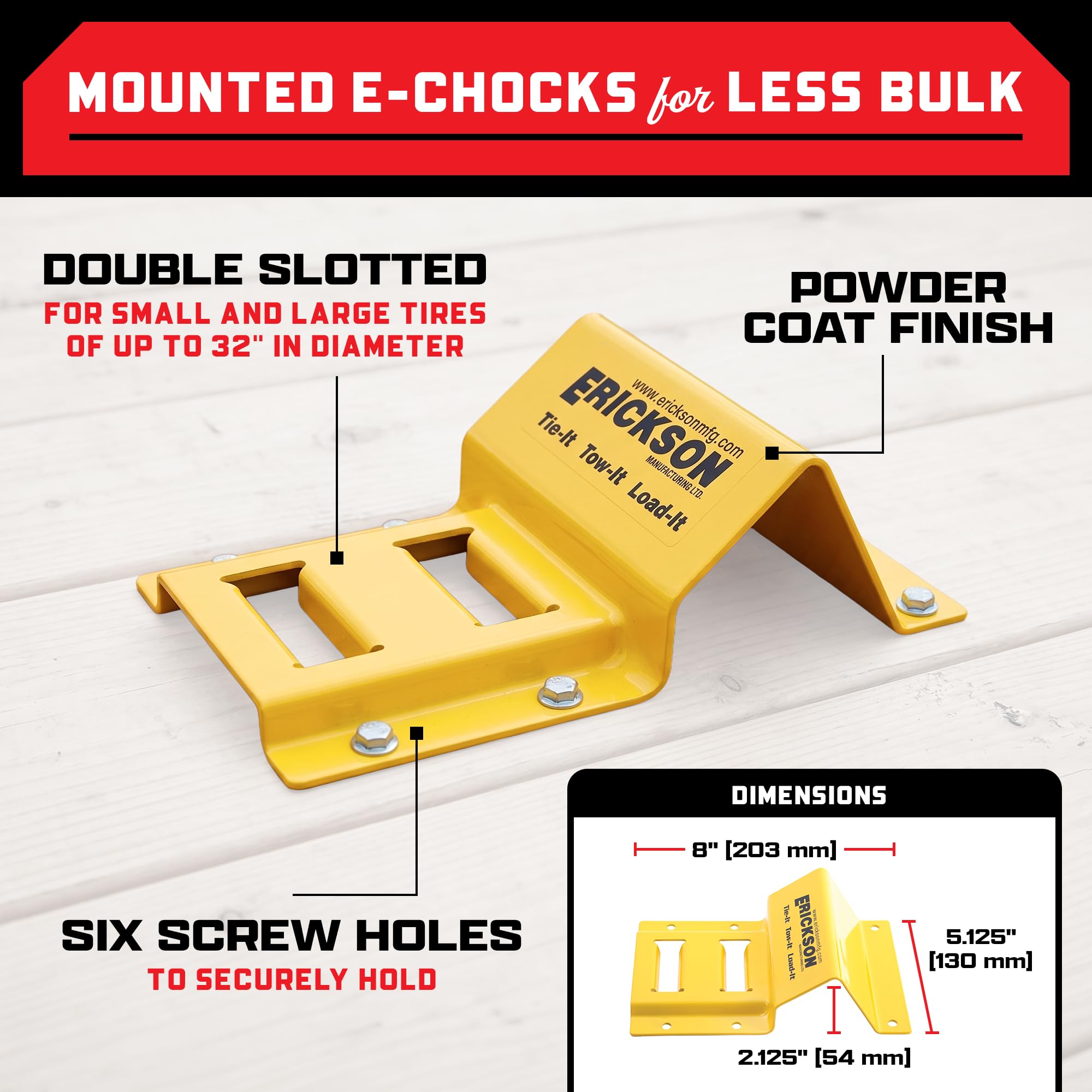 Erickson 09160 Rueda Chock Kit de Sujeción