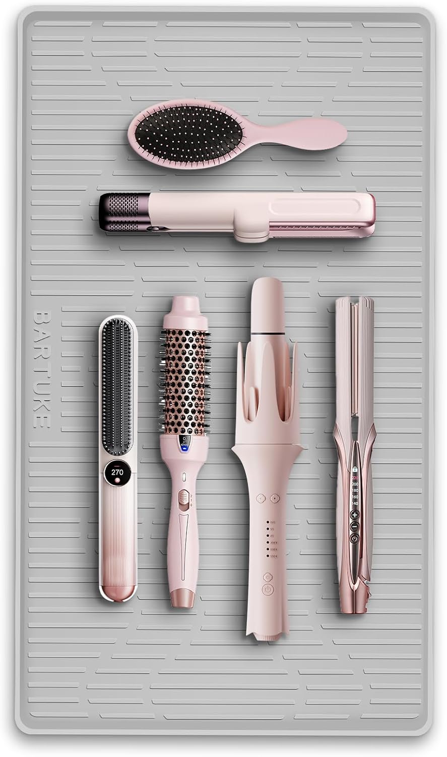 Lorvain Oversize Silicone Heat Resistant Mat for Hair Tools, Large Silicone Mat for Curling Iron, Flat Iron, Hot Tools Holder, Portable Hair Straightener Pad Cover for Travel Vanity Salon(24" x 17”)