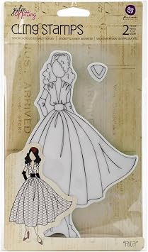 Prima Marketing Julie Nutting Mixed Media Cling Rubber Stamps, Rita 3.5"X8.75"