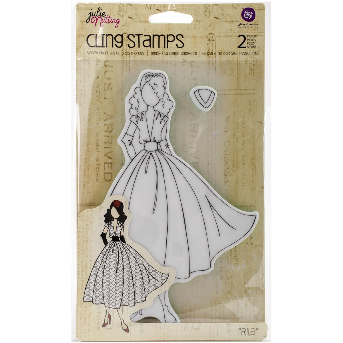 Prima Marketing Julie Nutting Mixed Media Rita Cling Rubber Stamps
