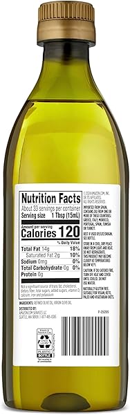 Amazon Grocery Olive Oil in a 16.9 fl oz bottle, ready for everyday cooking applications.