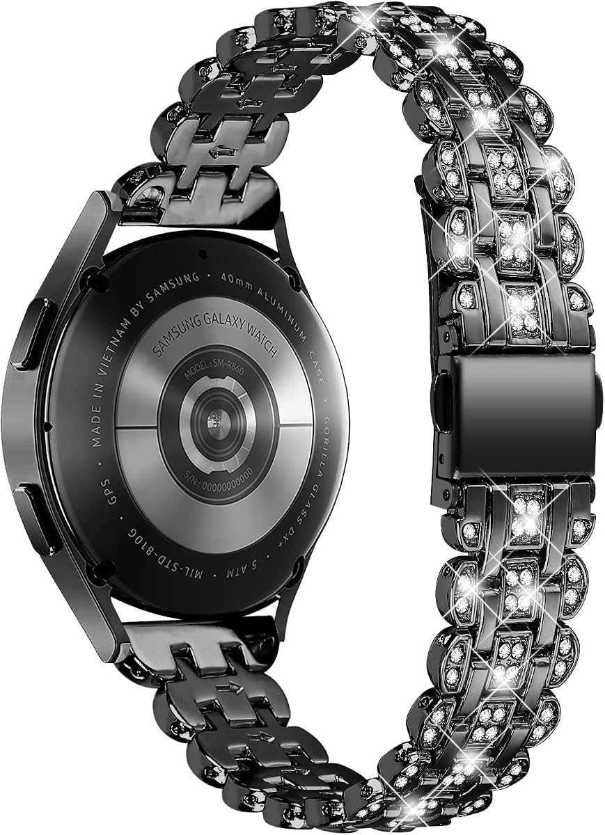 Bling Dressy Correas de reloj compatibles con Michael Kors Access Gen 4 MKGO/MKGO Gen 5E 1.693 in para mujer, pulsera de metal con diamantes de cristal de 0.787 in, correa de reloj de joyería