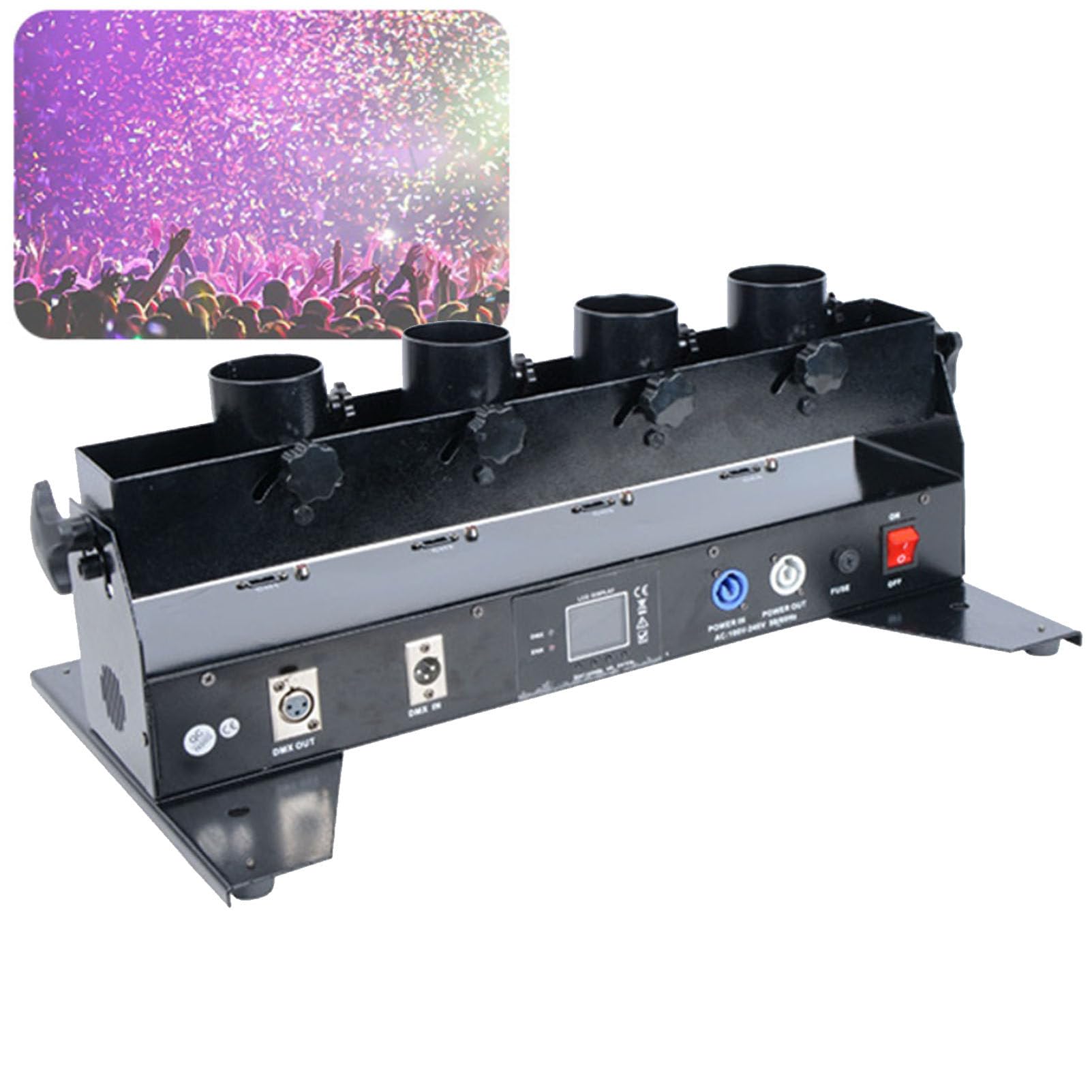 Maszyna do wyrzutni konfetti, profesjonalna elektryczna armata konfetti DMX512 i pilot, na specjalne okazje, imprezy, kluby, koncerty,FourHeads