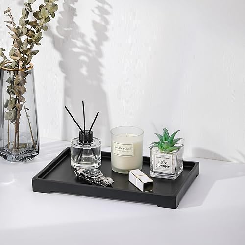 Miniatura 4 de Luxspire - Bandeja decorativa de resina para tocador, baño, tanque de inodoro, fregadero de cocina, organizador para guardar velas, jabón, toallas,