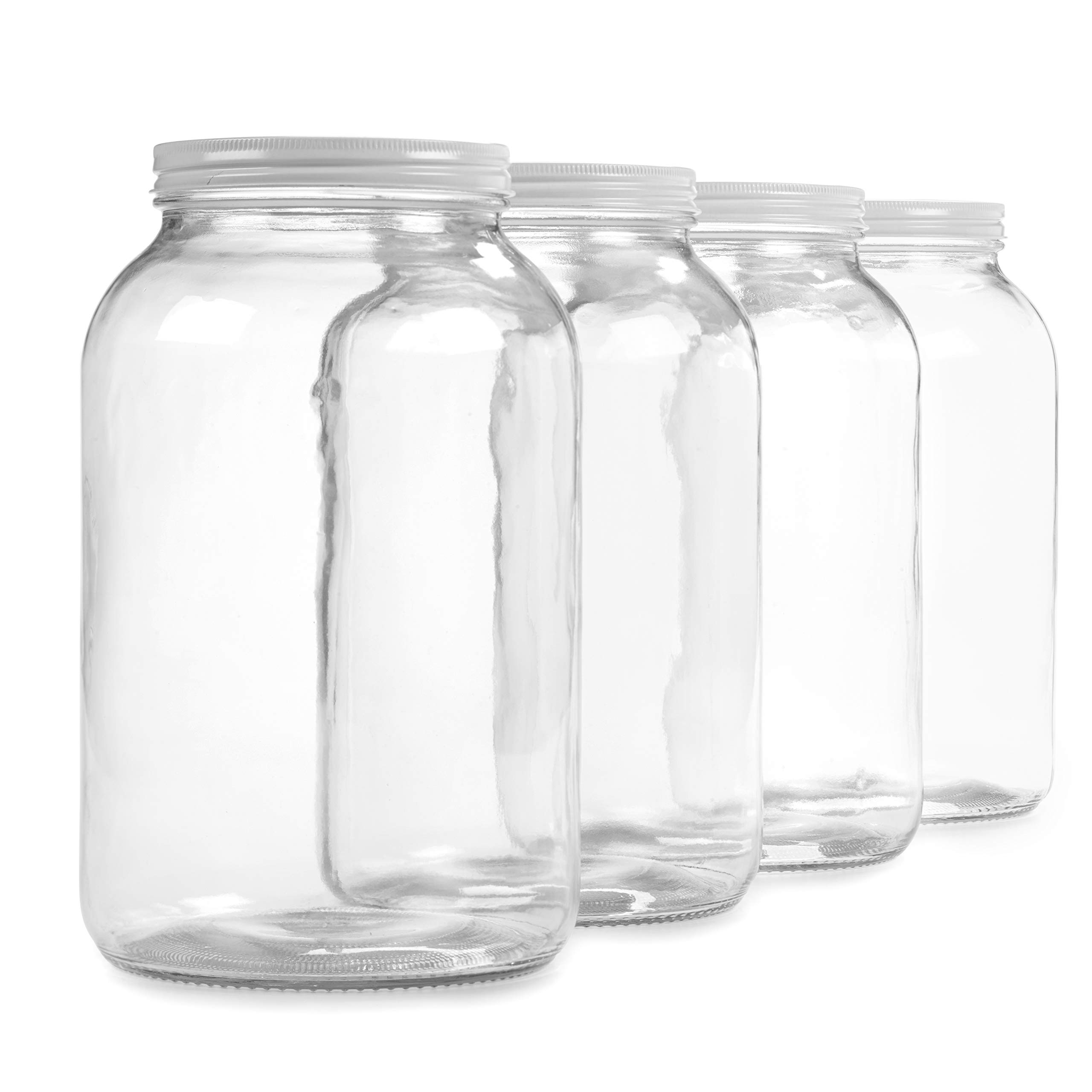 Buy Wide Mouth 1 Gallon Glass Jar with Plastic Lid Glass Gallon Jar