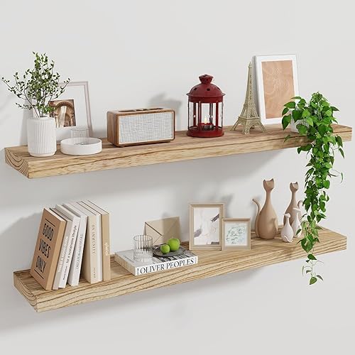 Marsmiles Wood Floating Shelves for Wall Set of 2, 36