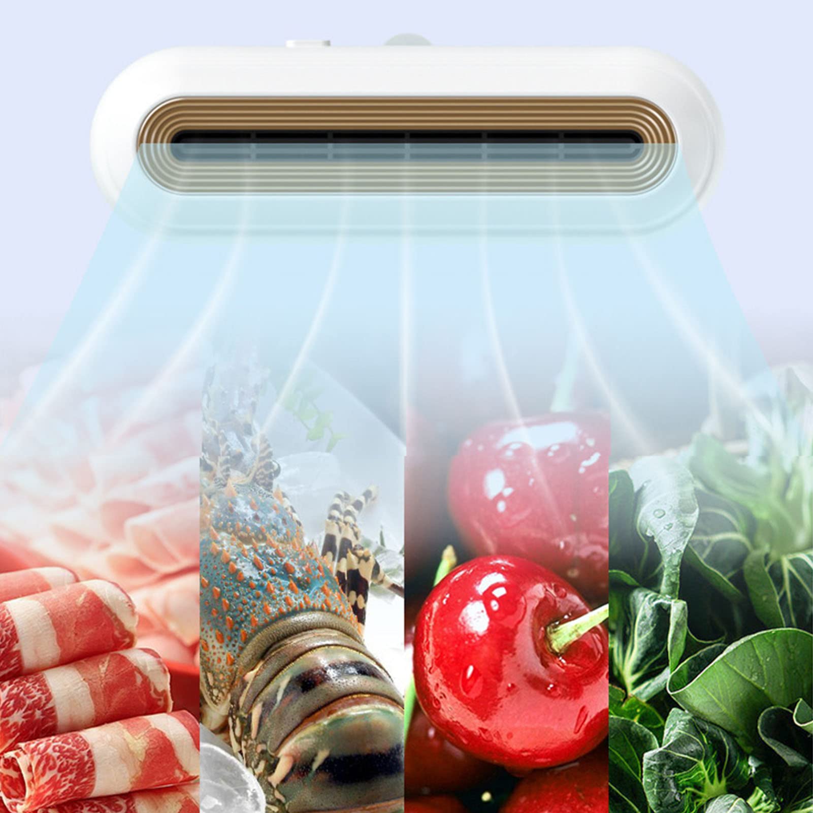 Focket Deodorante per frigorifero, design antigelo ricaricabile tramite USB Elimina odori per frigorifero Circolazione di ioni negativi riutilizzabile Mini deodorante per frigorifero USB