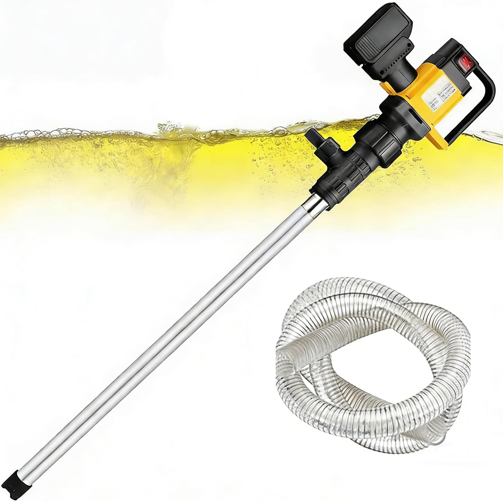 Bomba de aceite eléctrica, bomba de transferencia de combustible inalámbrica de alto flujo de 1000 W, velocidad ajustable de 130 l/min para diésel y aceite de alta viscosidad