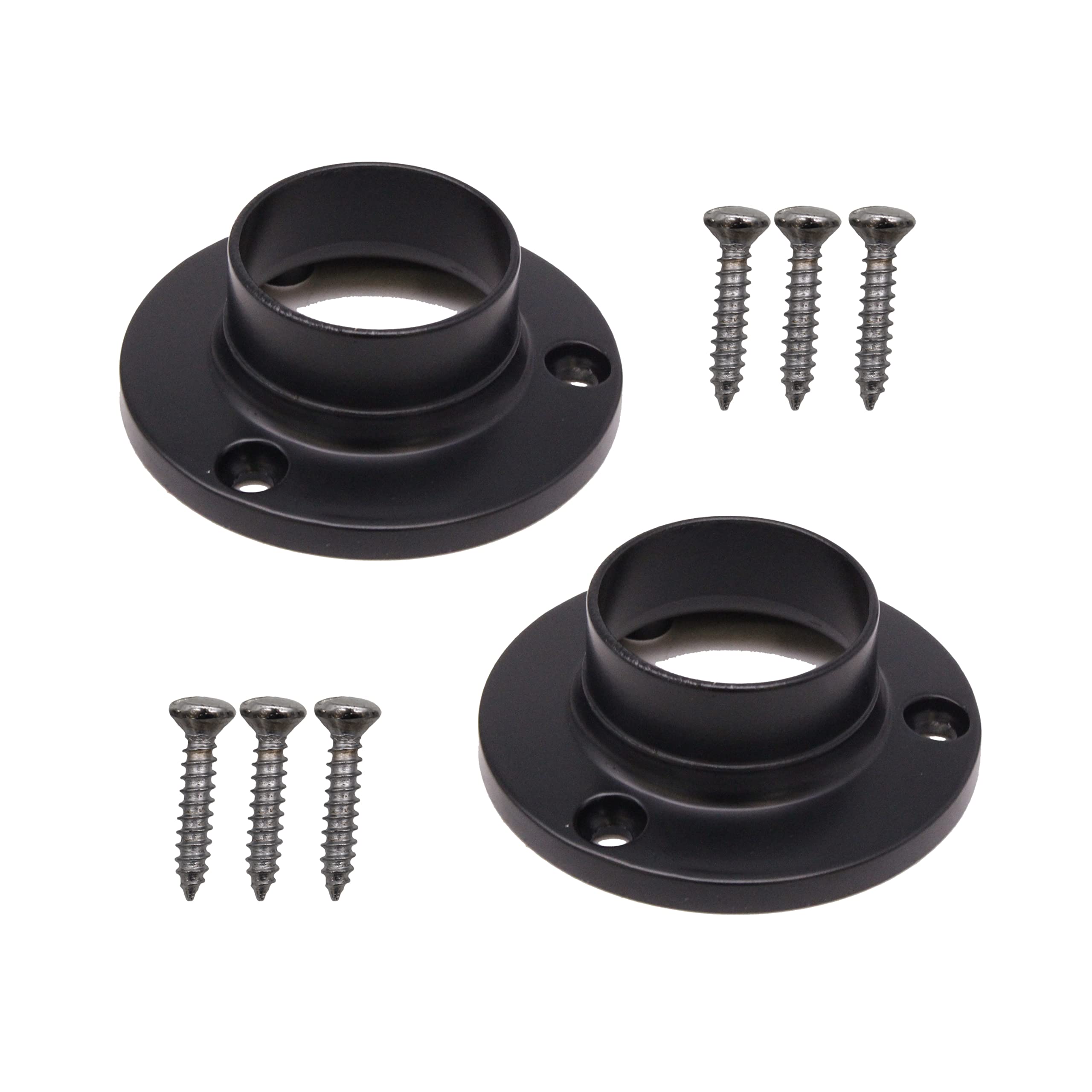 Round Wardrobe Rail for Hanging Clothes Rails 25mm (End Socket) Black