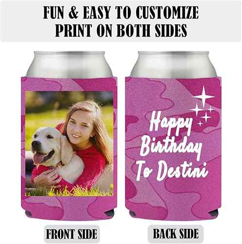 Vista 13 de Fundas personalizadas para latas de cerveza, enfriador de transferencia térmica con imagen personalizada, logotipo y texto personalizados, cubierta