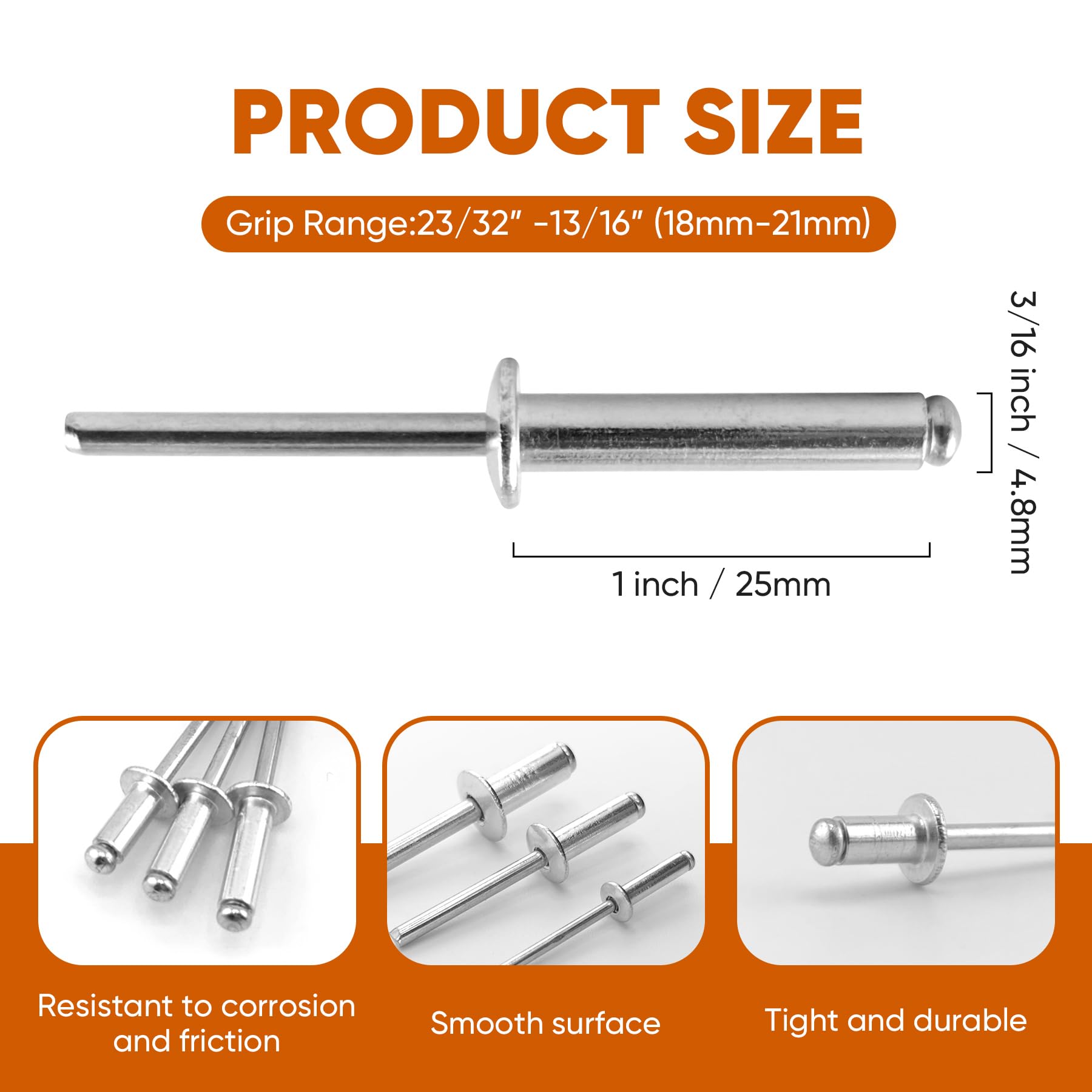 Aluminum Blind Rivets - 110 Pcs -2