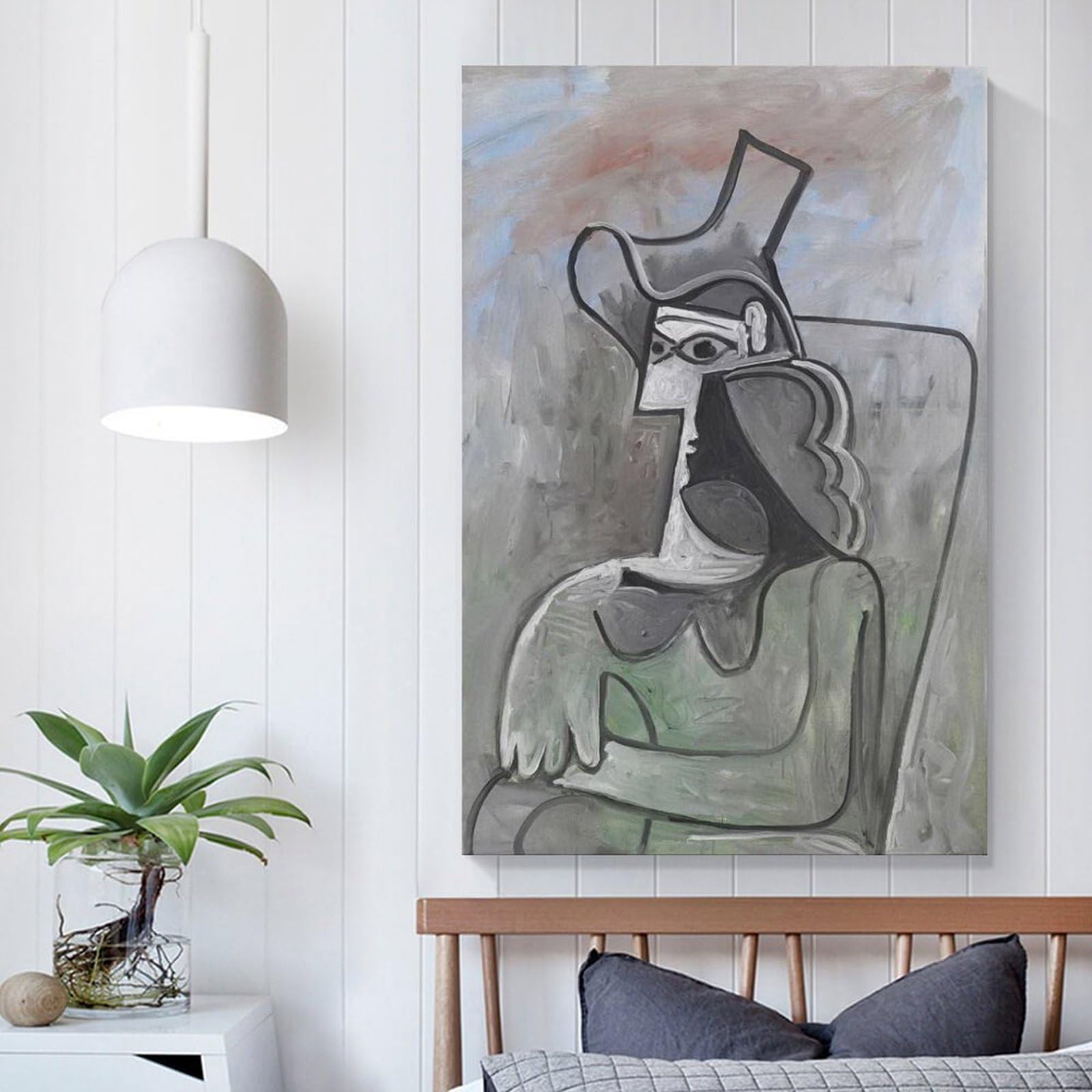 パブロ ピカソ(PABLO PICASSO)、【帽子を被った女】 Amazon.co.jp: パブロ・ピカソPablo Picassoキュビスム画家の