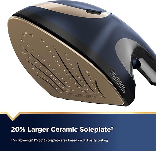 Miniatura 4 de BLACK+DECKER Press & Steam - Plancha y vaporera 2 en 1, 180% más de vapor y tecnología de una temperatura, suela de cerámica, segura en todo tipo de