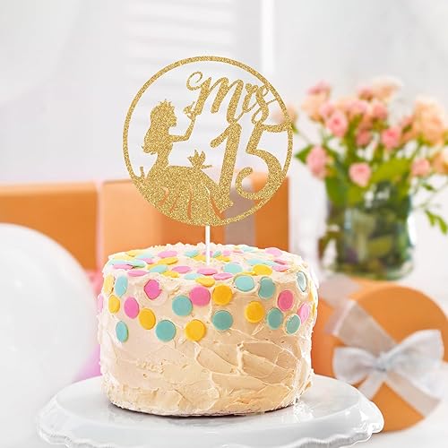 Miniatura 2 de Spanish Mis 15 - Decoración para tartas Mis Quince Años, Mis Membrillo, Decoración para tarta de cumpleaños 15, Hello 15, decoración de fiesta de