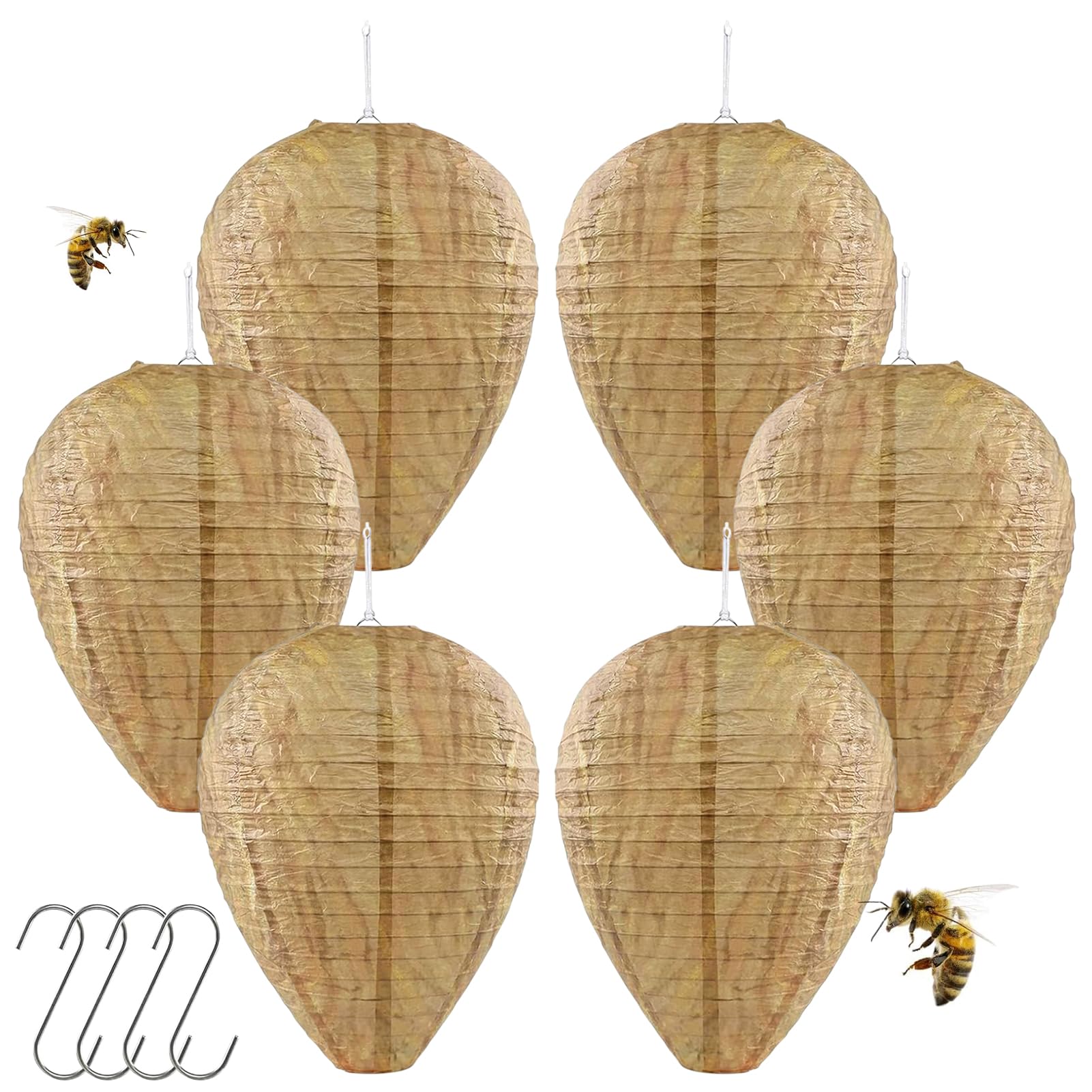 6 Pcs Wasp Nest Decoy: Fake Wasp Nest