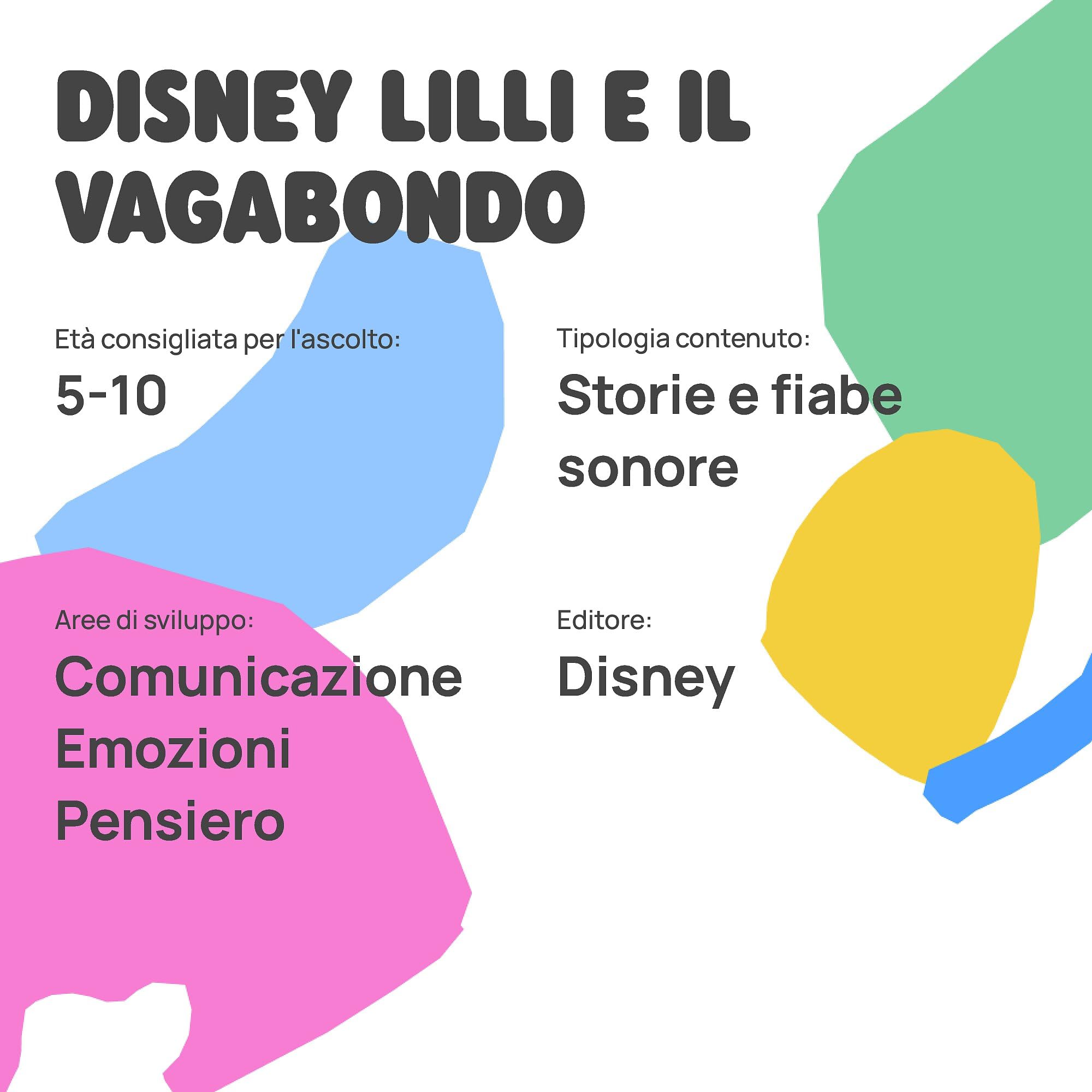 FABA Disco Sonoro Disney – Lilli e il Vagabondo - Storie e fiabe sonore per bambini e bambine 5-10 anni - Ascoltabile con il Raccontastorie e FABA+, gioco educativo versione italiana