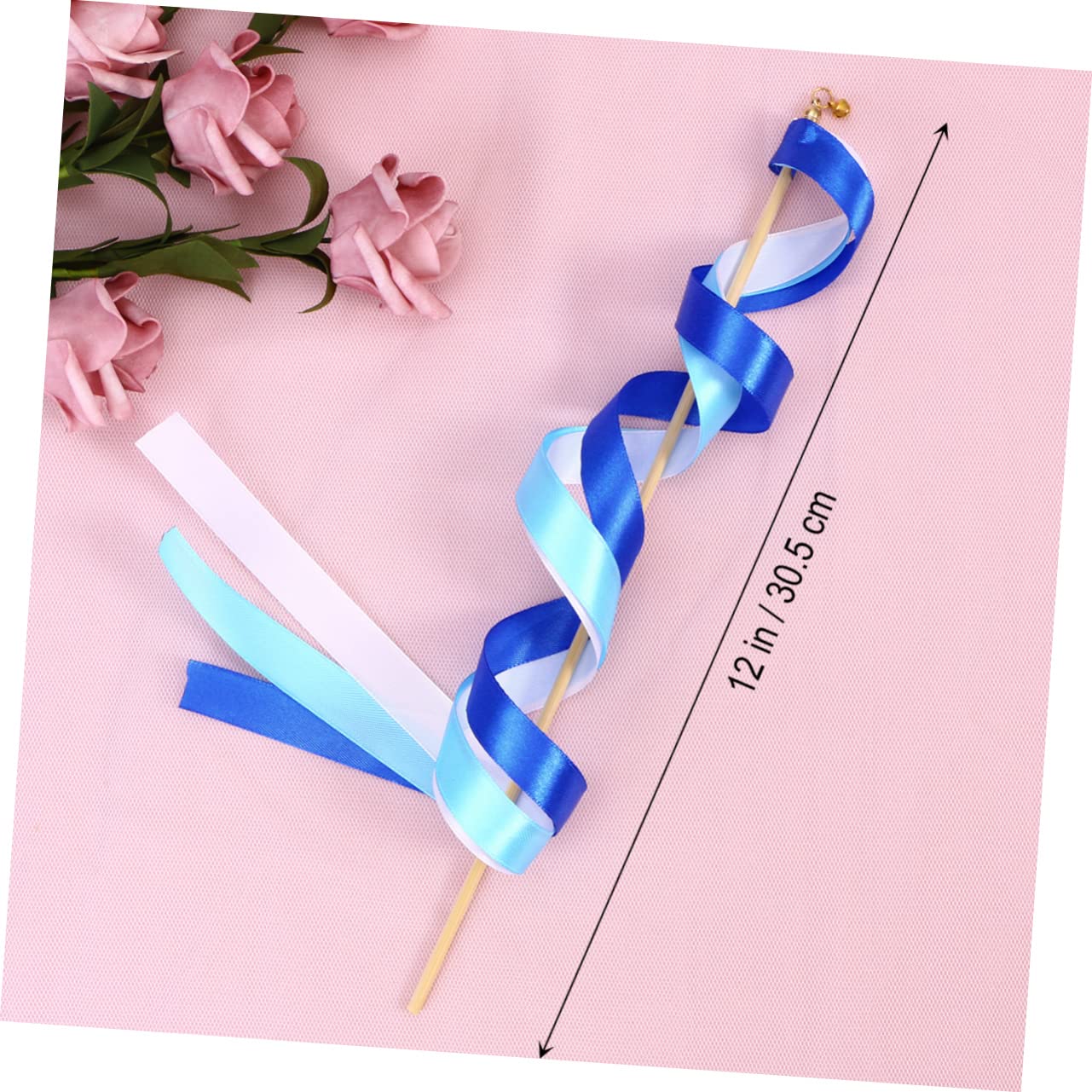 LABRIMP 40stücke Hochzeit Wands Mit Glöckchen Blaue Satin-ribbons Für Hochzeiten Partys Und Feiern Kreative Zauberstäbe Für Festliche Anlässe Als Gastgeschenk