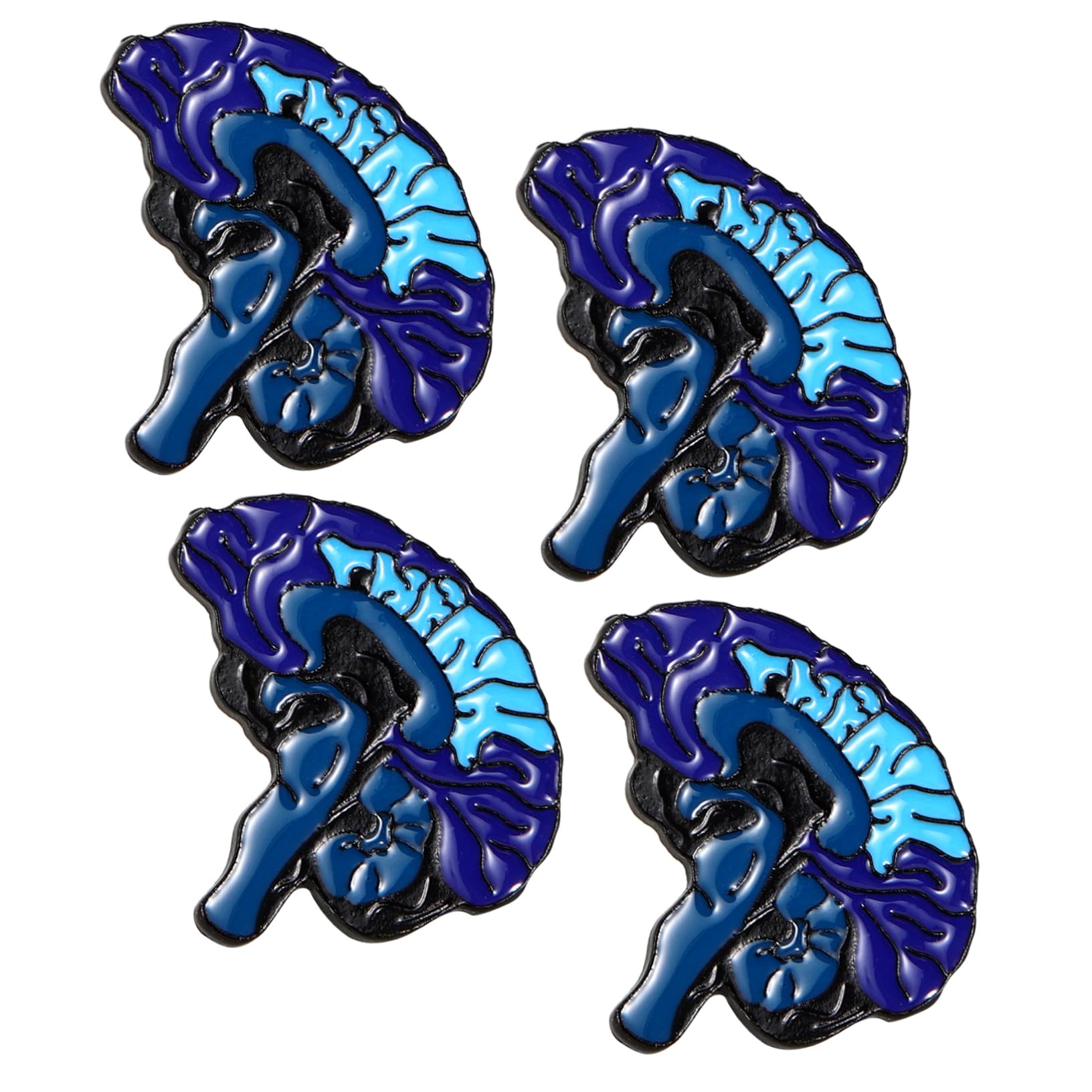 Women's Jewelry 4pcs menschliche Brosche niedliche Rollenfilm Lanyard ID -Kartenhalter Schal Magnet Zubehör Brain Revers Knöpfe Cartoon Pin Abzeichen Button Pins Frau Prom Corsage Blau Blau Flower