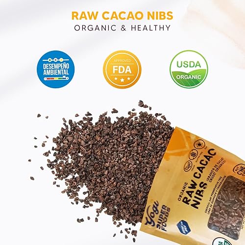 Miniatura 6 de Yogi Super Foods Plumas de cacao crudas orgánicas, sustituto de chocolate sin azúcar ni edulcorantes artificiales, superalimento antioxidante
