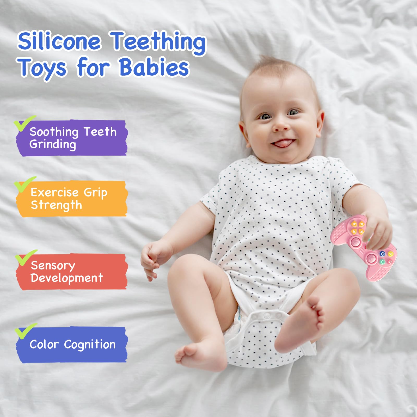 Silicone Teething Toys for Babies 0-6 Months, Teethers for Babies 6-12 Months - Image 4