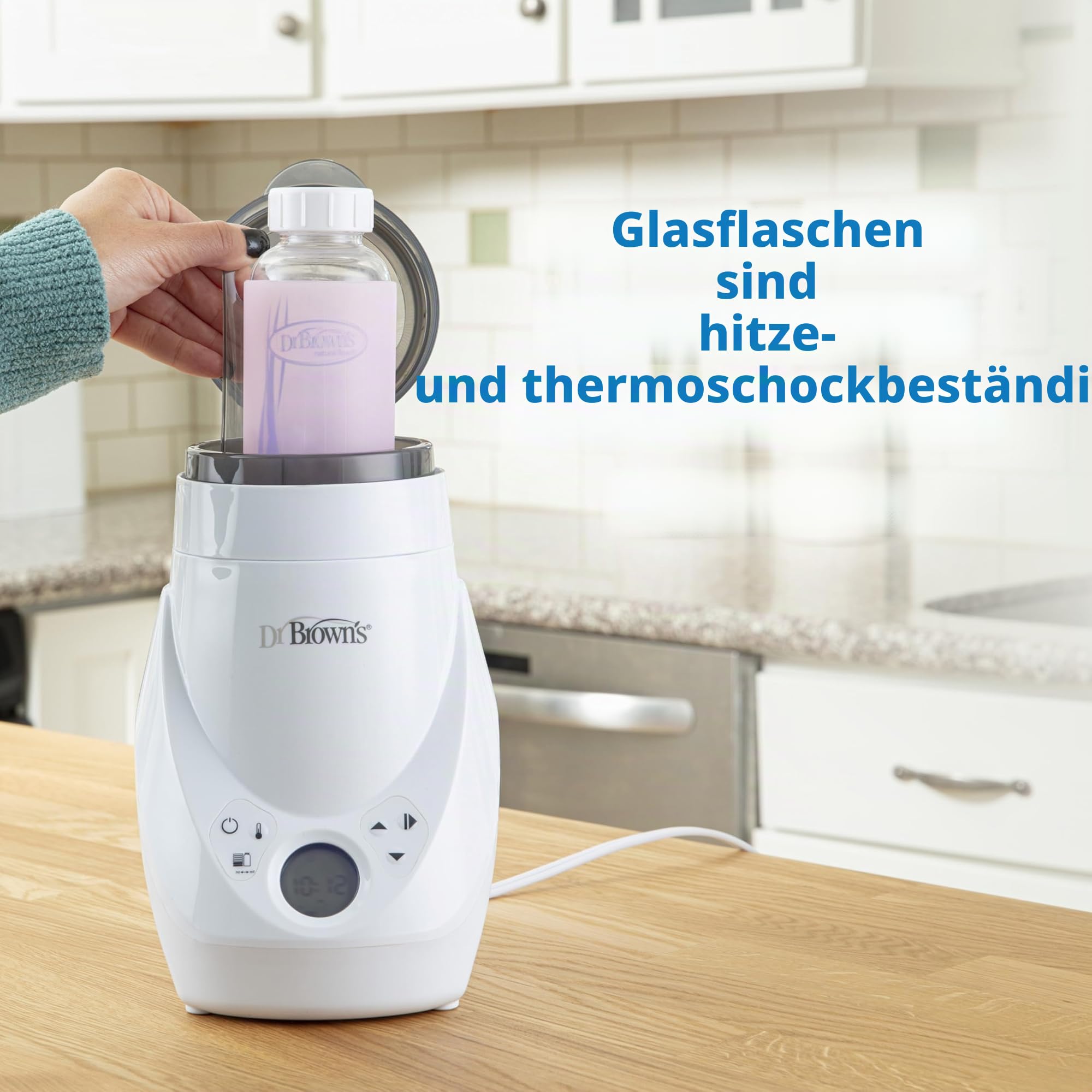Dr. Brown's Anti-Colic Options+ schmale Glas-Babyflasche mit langsamem Trinksauger Stufe 1, BPA-frei, 120 ml, 4 Stück