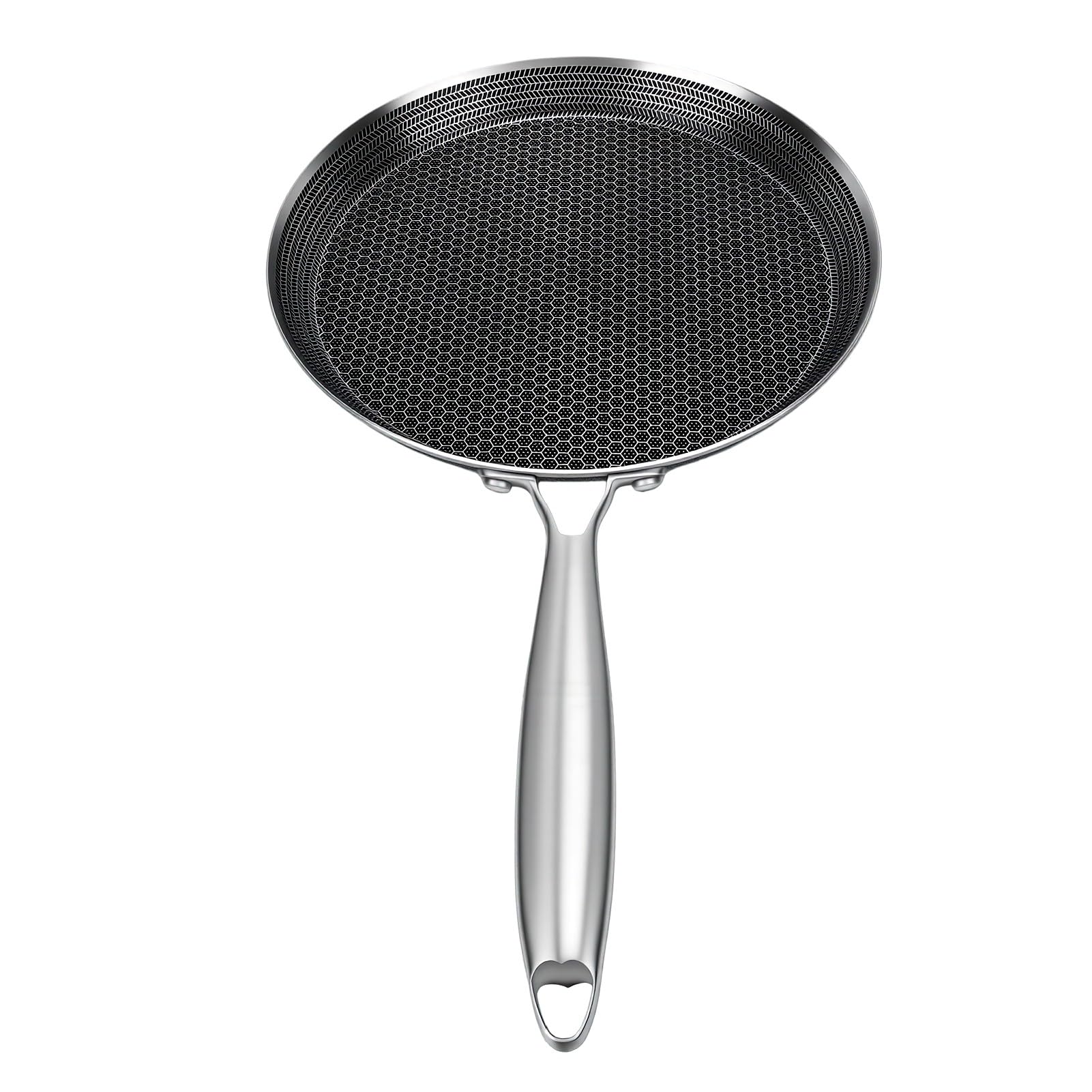 ASHATA Sartén para Crepes de Acero Inoxidable, Plancha Redonda para Hogar
