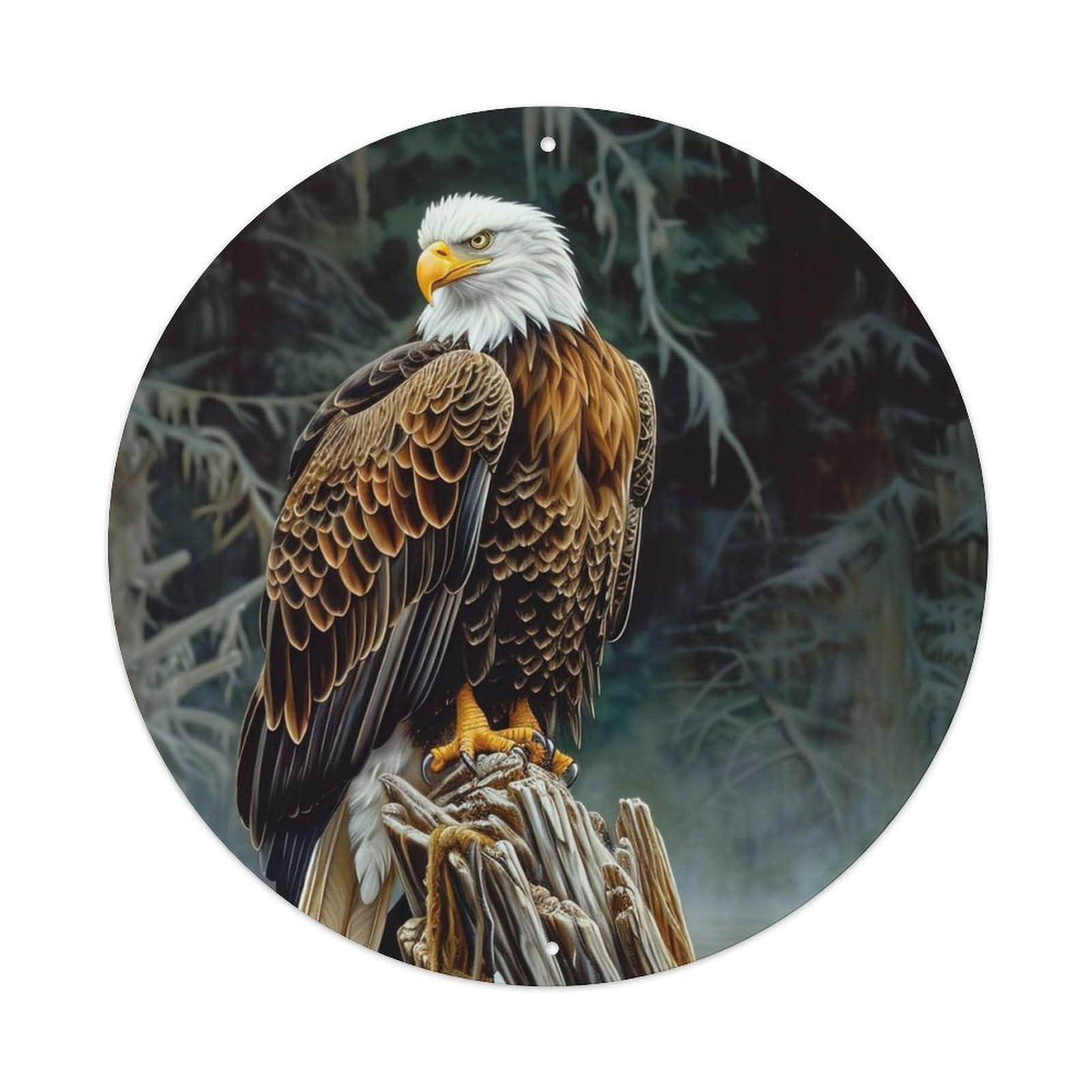 Animal Artwork The Eagle in The Tree Metal Tin Sign