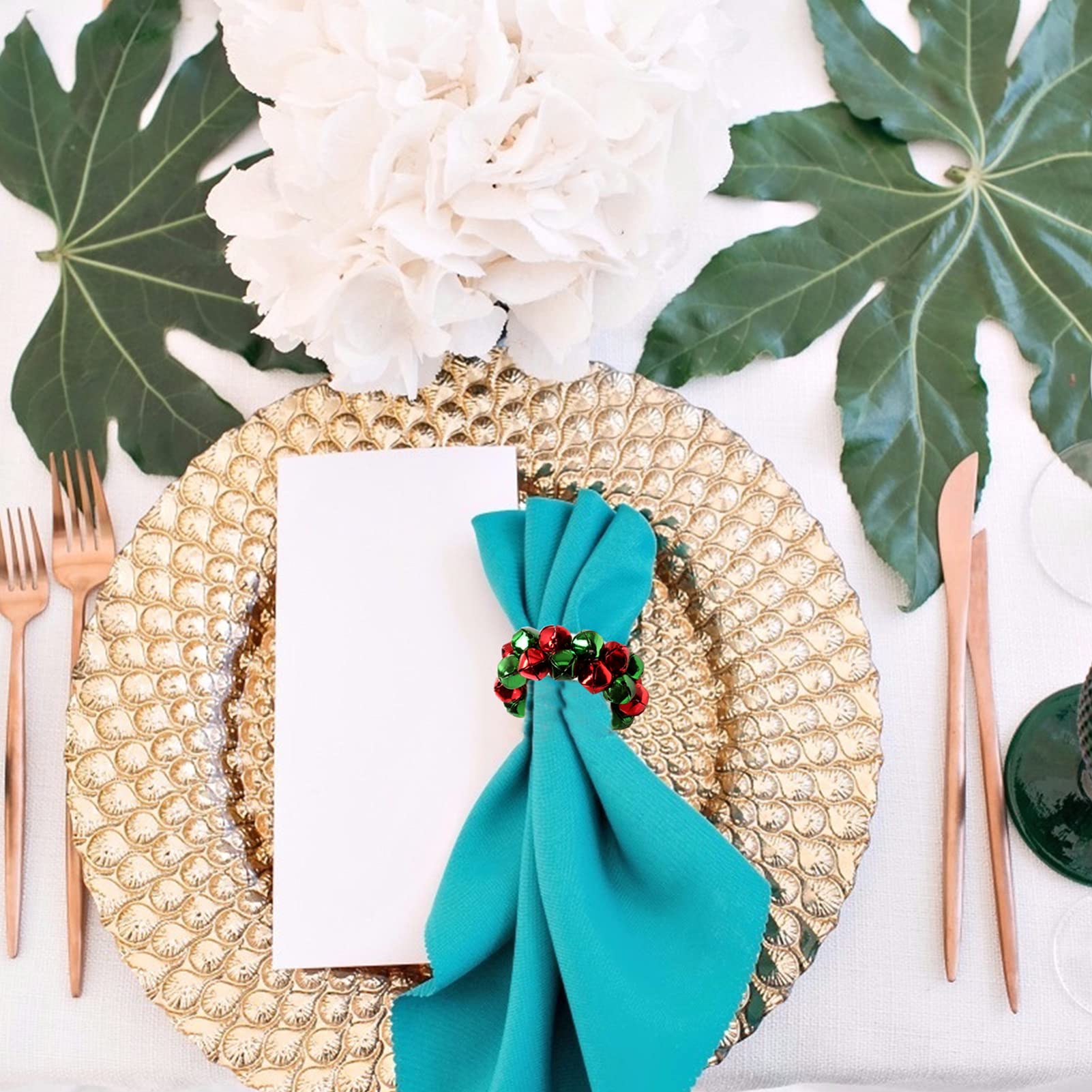 12 STK Weihnachtsserviettenringe Christmas Decorations Table weihnachtsdeko Schreibtisch Schnallenring für Servietten Serviettenhalter mit Weihnachtsglocken Weihnachtsdekorationen IMIKEYA