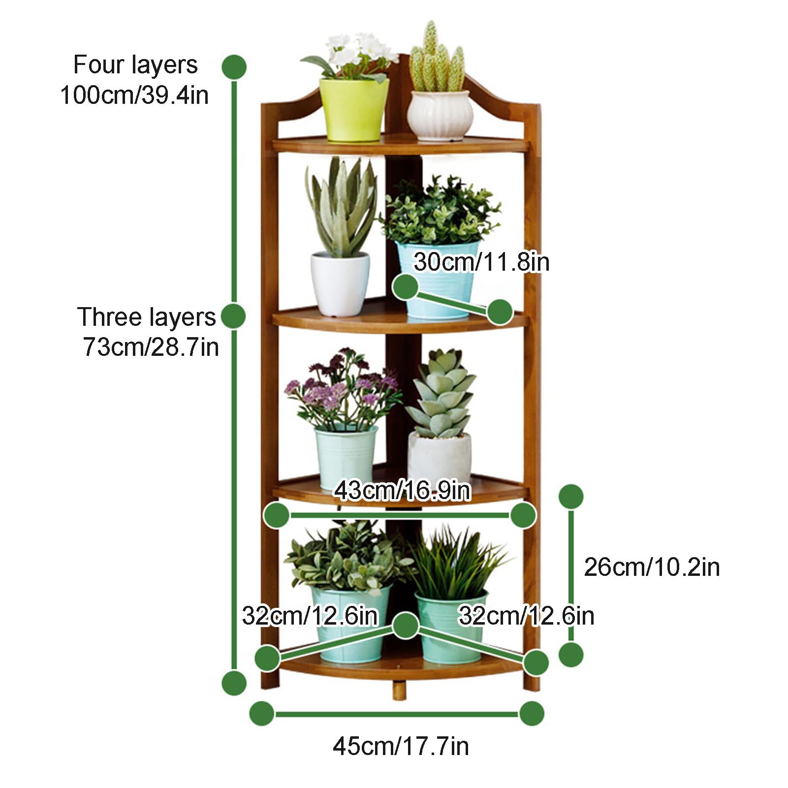 Support de plantes en bambou pour l'intérieur et l'extérieur, étagère autoportante à 3 niveaux pour fleurs et plantes, design robuste style échelle