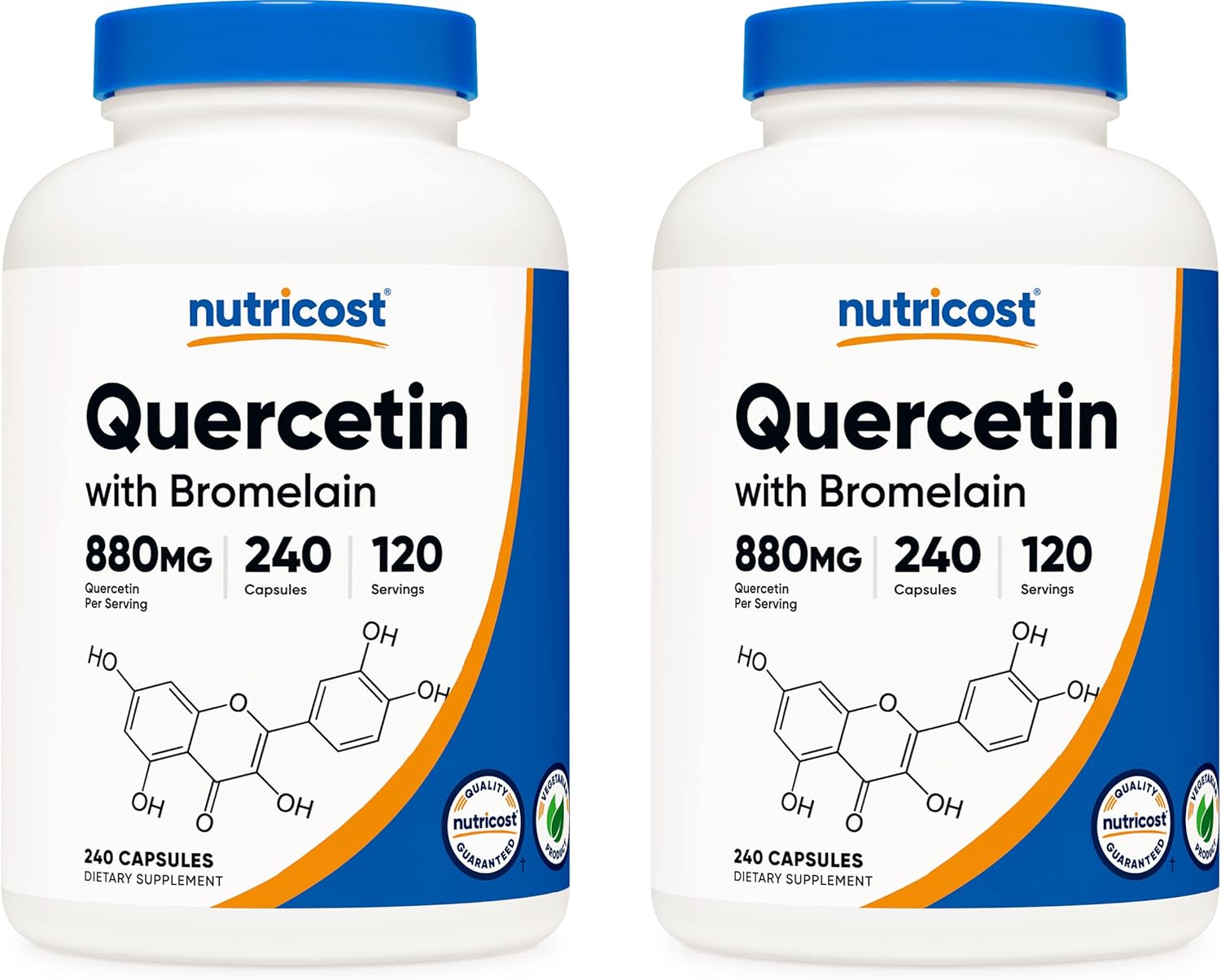 Nutricost Quercetin 880mg, 240 Caps with Bromelain (2