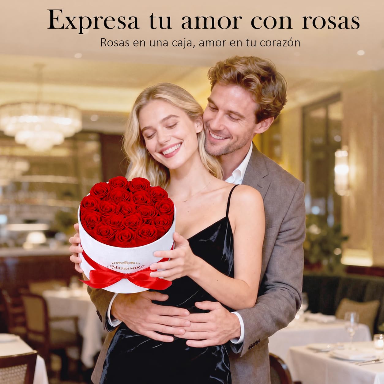 18 Rosas Eternas Rojas en Caja de Rosas, Flor Preservada, Regalo Mujer | Regalo de rosas eternas para mujer, novia o esposa en San Valentín, aniversario, cumpleaños o Día de la Madre