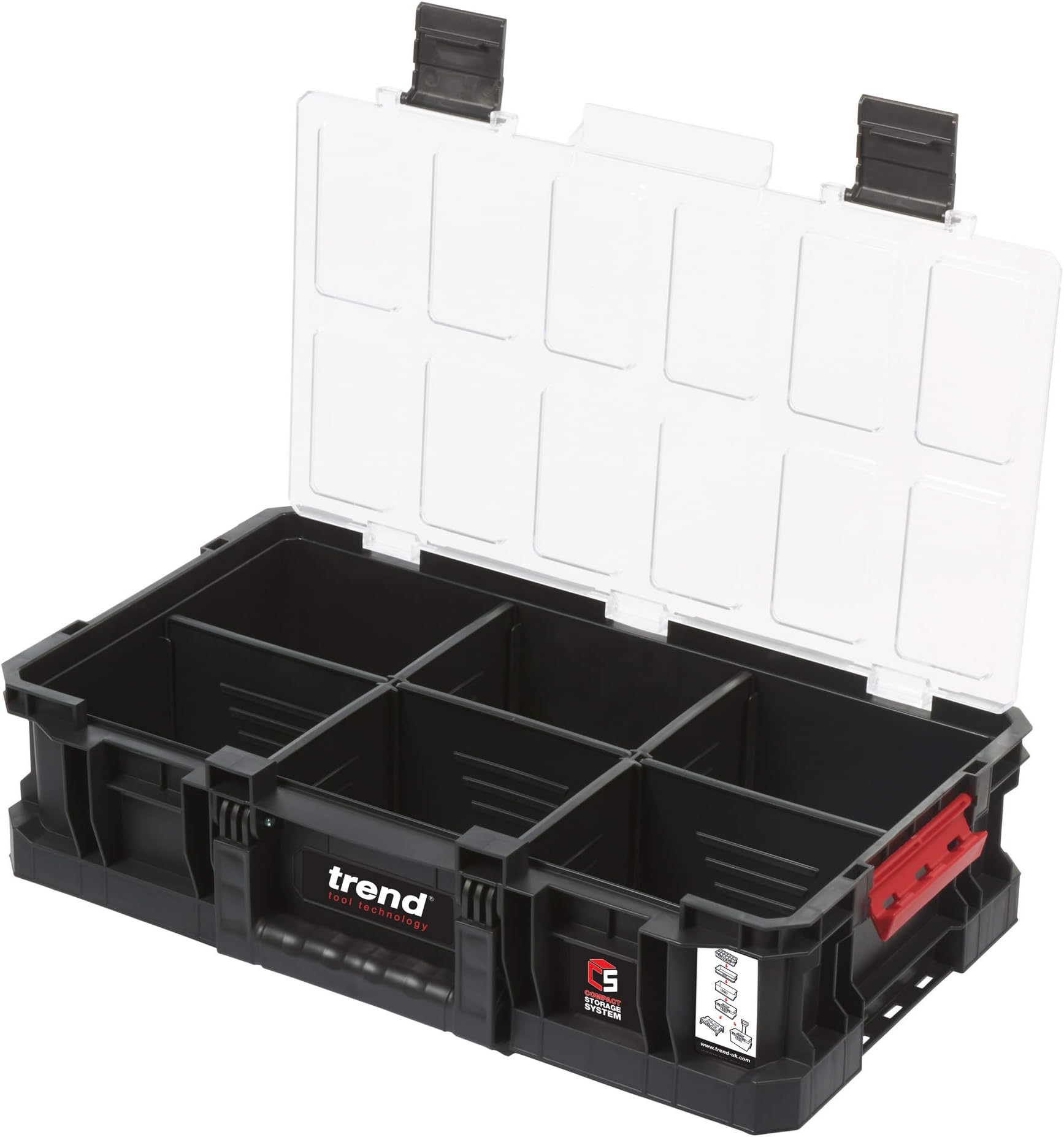Trend 14.3L Modular Storage Box & 5 Dividers, Durable Tools & Accessories Storage, MS/C/100D