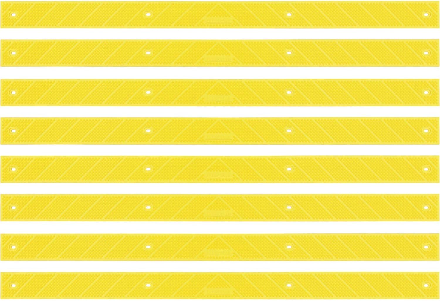 GripStrips Anti-Slip Treads - 8 Pack, Hi Viz Yellow (32" x 2") - Outdoor Non-Slip Tread Strips - Waterproof Safety Traction Strips for Stairs, Ramps, Boats, Ladders, Wood, Concrete, Metal