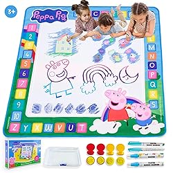 Kids Toys Water Doodle Mat - Peppa Pig Reusable Painting Writing Color Doodle Mat Drawing Board, Toddler Educational Toys for Age 3 and Up Year Old Girls & Boys (100cm x 100cm)