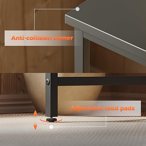 Miniatura 8 de Mericonia Escritorio de computadora, escritorio de juegos para espacios pequeños, mesa moderna de estilo simple para oficina en casa, mesa de
