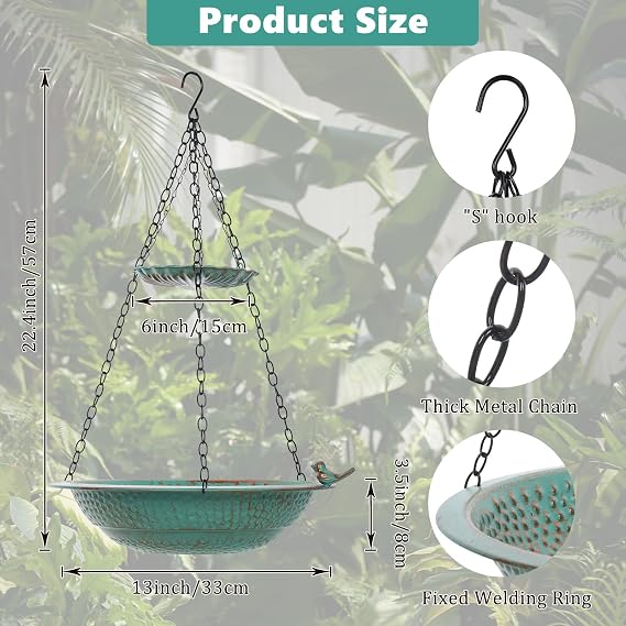 10FT Lotus Rain Chain and 13 inch Rain Chain Basin, Replacement for Gutter Downspout