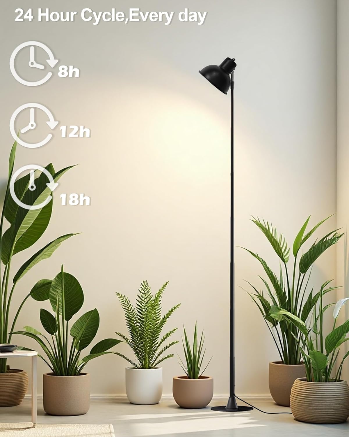 yadoker Plant Grow Light for Indoor Plant, Aluminum LED Grow Light,Elevating Plant Lamp,Height Adjustable,Automatic Timer with 8/12/18Hours,10-Level Brightness,Ideal for Large Plant Grow